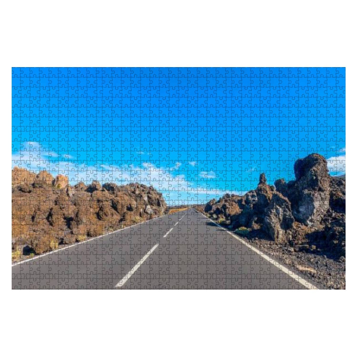 Amazon.com: View of a Empty Straight Road Amongst Old Black Lava Fields at  El 1000 Piece Wooden Jigsaw Puzzle DIY Children Educational Puzzles Adult  Decompression Gift Creative Games Toys Puzzles Home Decor :