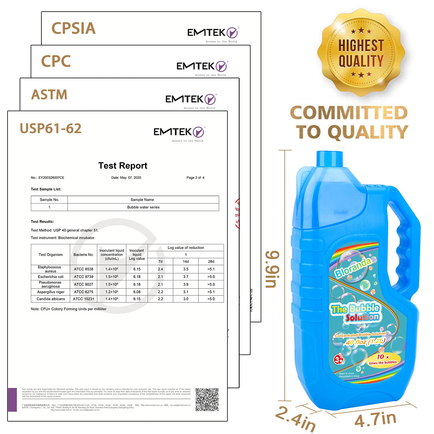 Buy Bloranda Bubble Solution Refill (Up to 3 Gallon) 40 oz Concentrated