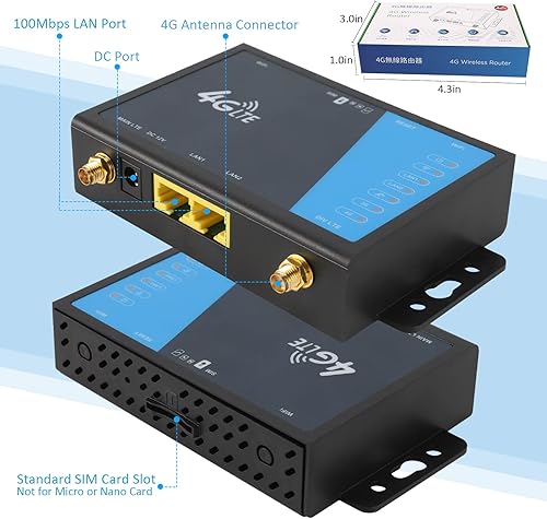 Miniatura 4 de Enrutador 4G LTE versión de antenas desmontables, módem con ranura para tarjeta SIM desbloqueada, soporte de hotspot móvil AT&T y T-Mobile,