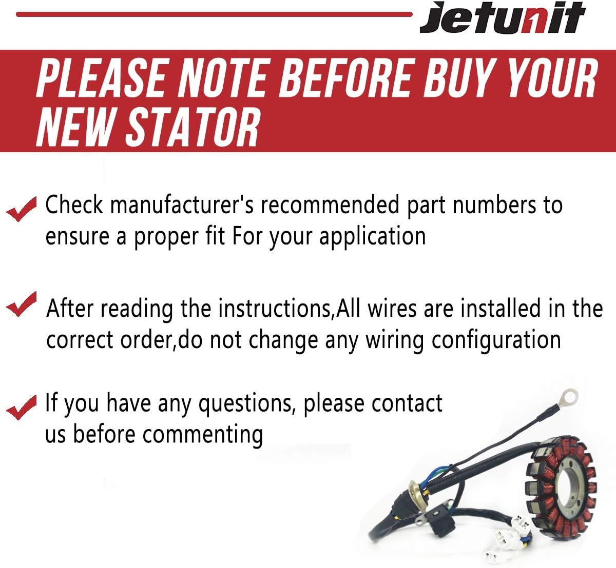 Stator for Kawasaki Jet-Ski 21003-3746 21003-3739 21003-3740 2002-2005(1200 STX-R-JT1200) 1999-2005(Ultra 150-JH1200)