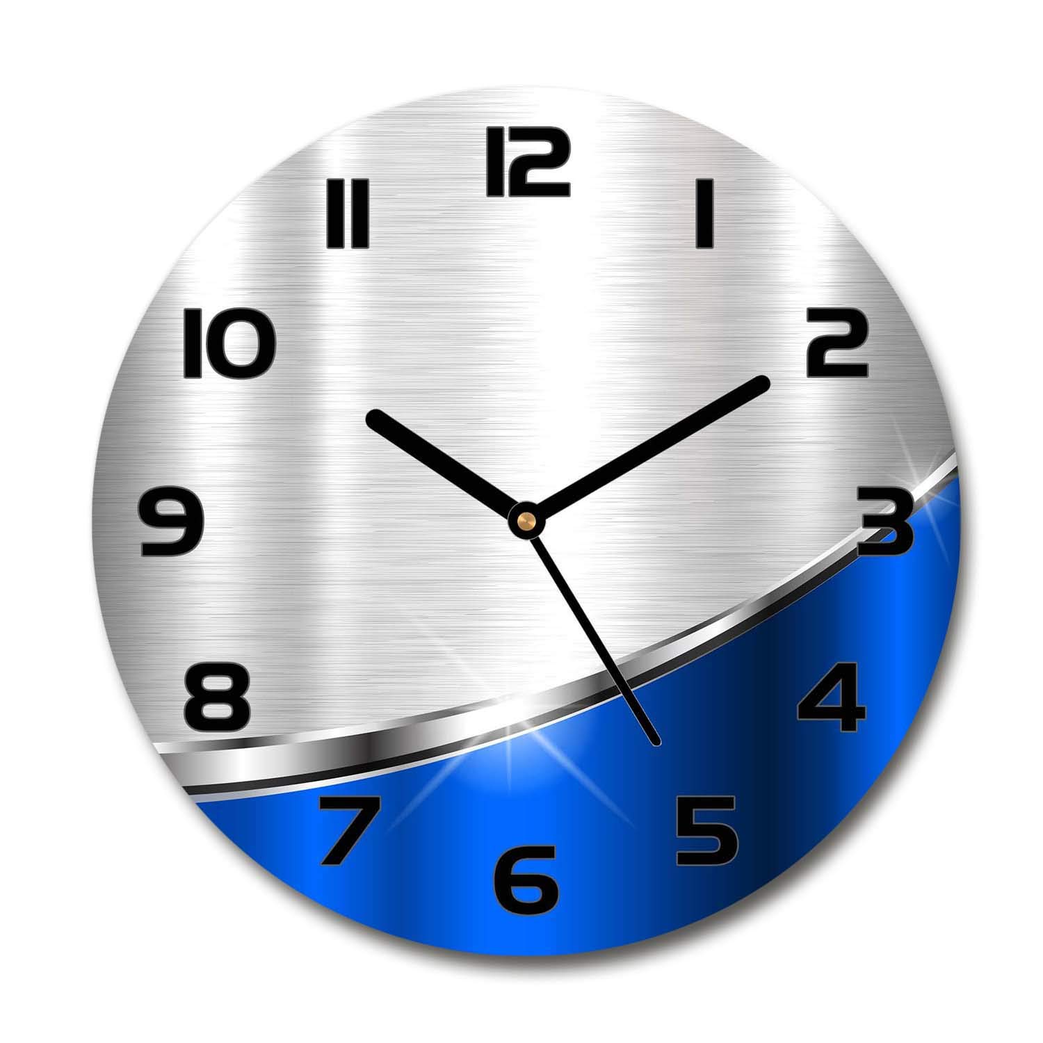 Horloge en verre 60x60cm Tulup, pendule silencieuse abstraction métal