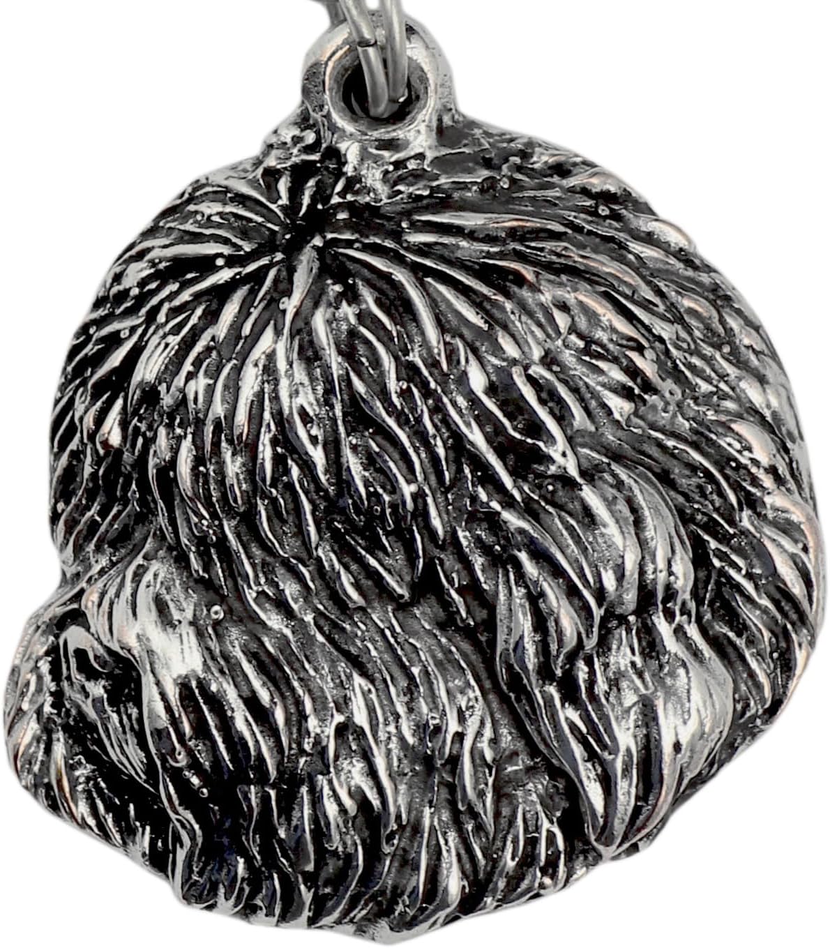 Art-Dog Silver-Plated Dog Pendant on a Leather Strap - Dog Necklace from ArtDog Collection – Silver Dog Necklaces for Men and Women – Dog Breeds Jewelry – Havanese