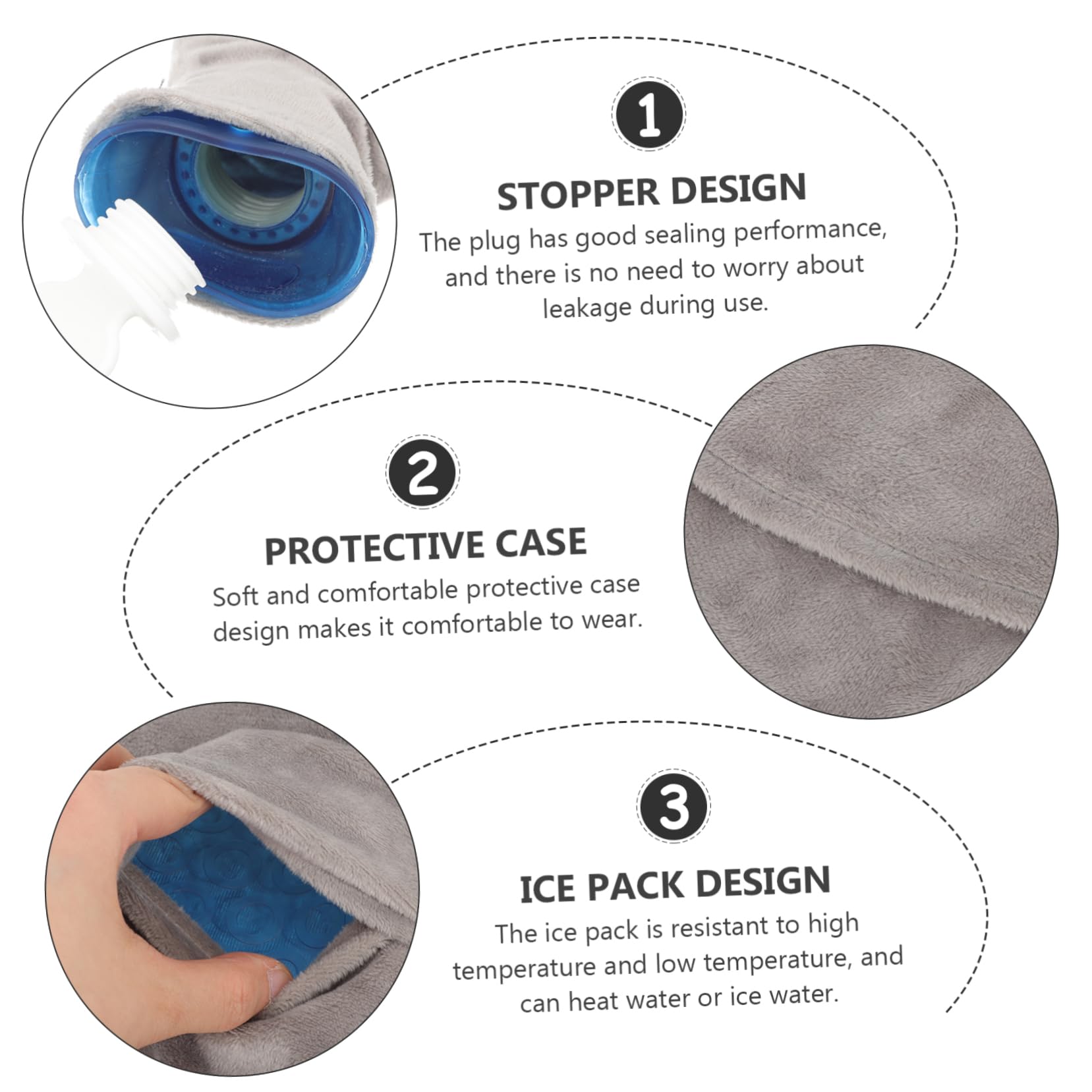 Borsa per Impacchi Freddi e Caldi a Forma di U in Pvc Trasparente, Set Riutilizzabile per Sollievo Collo e Spalle, Impacco di Ghiaccio Confortevole e Pratico per Terapia