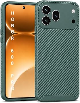 S DE EYE - Huawei Honor 600 Pro ile uyumlu K l f Karbon Silikon Case - Honor 600 Pro 5G - Ye il