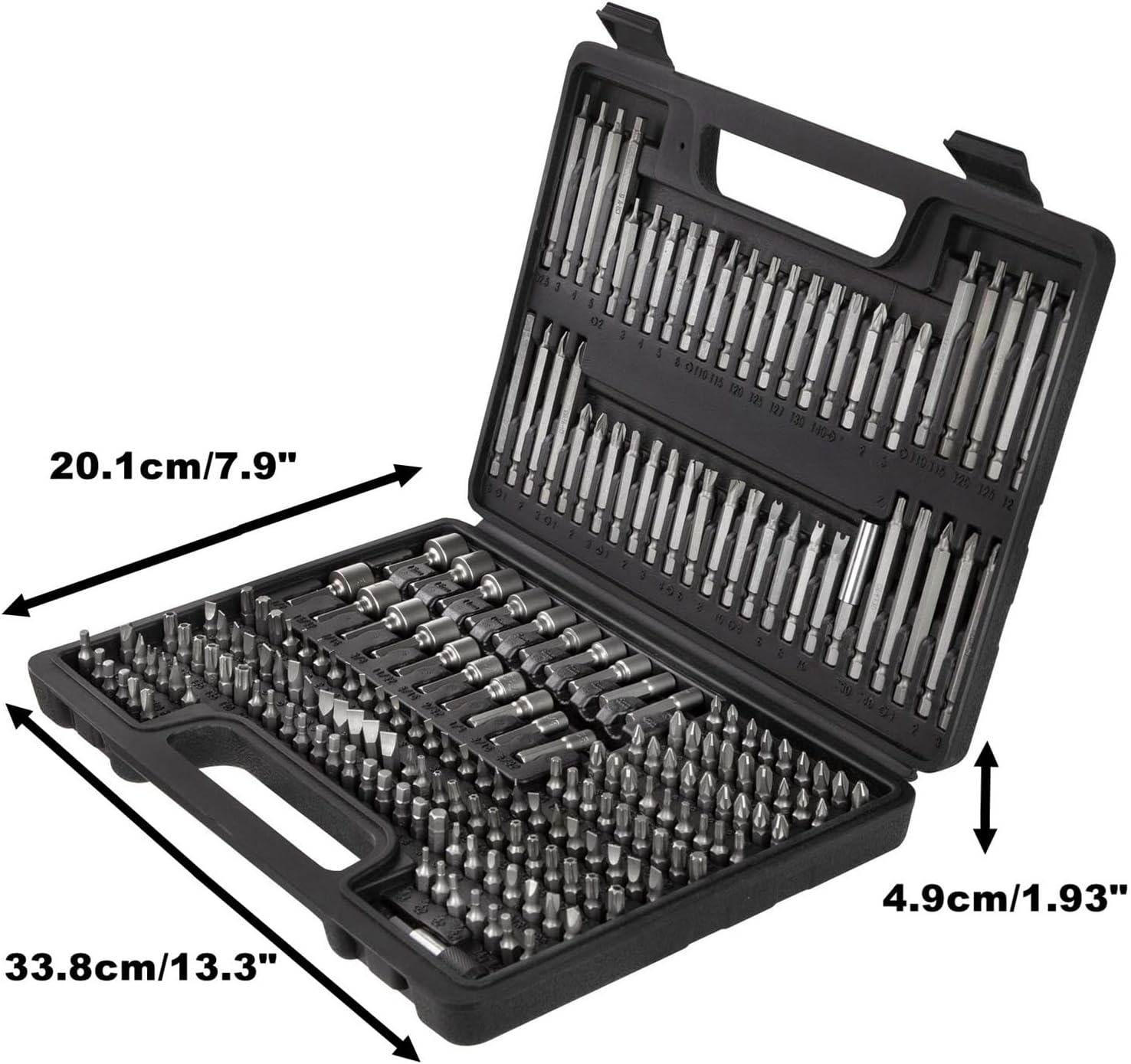 208PCS Screwdriver Bit Set, High Carbon Steel & Chrome Vanadium Steel, Security Bits Included, Professional Screw Tool Kit Box