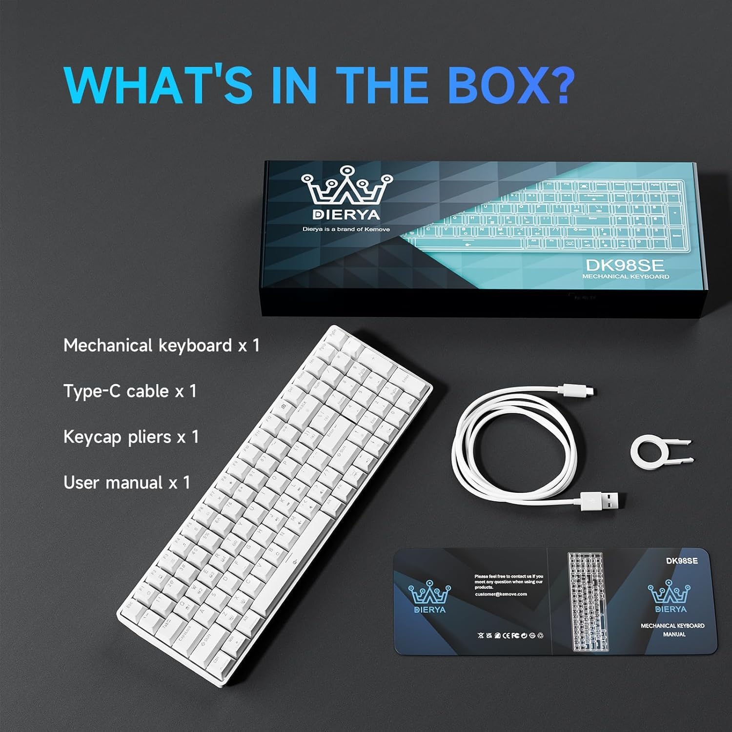 Amazon.com: DIERYA DK98SE Gaming Keyboard,98 Keys Mechanica