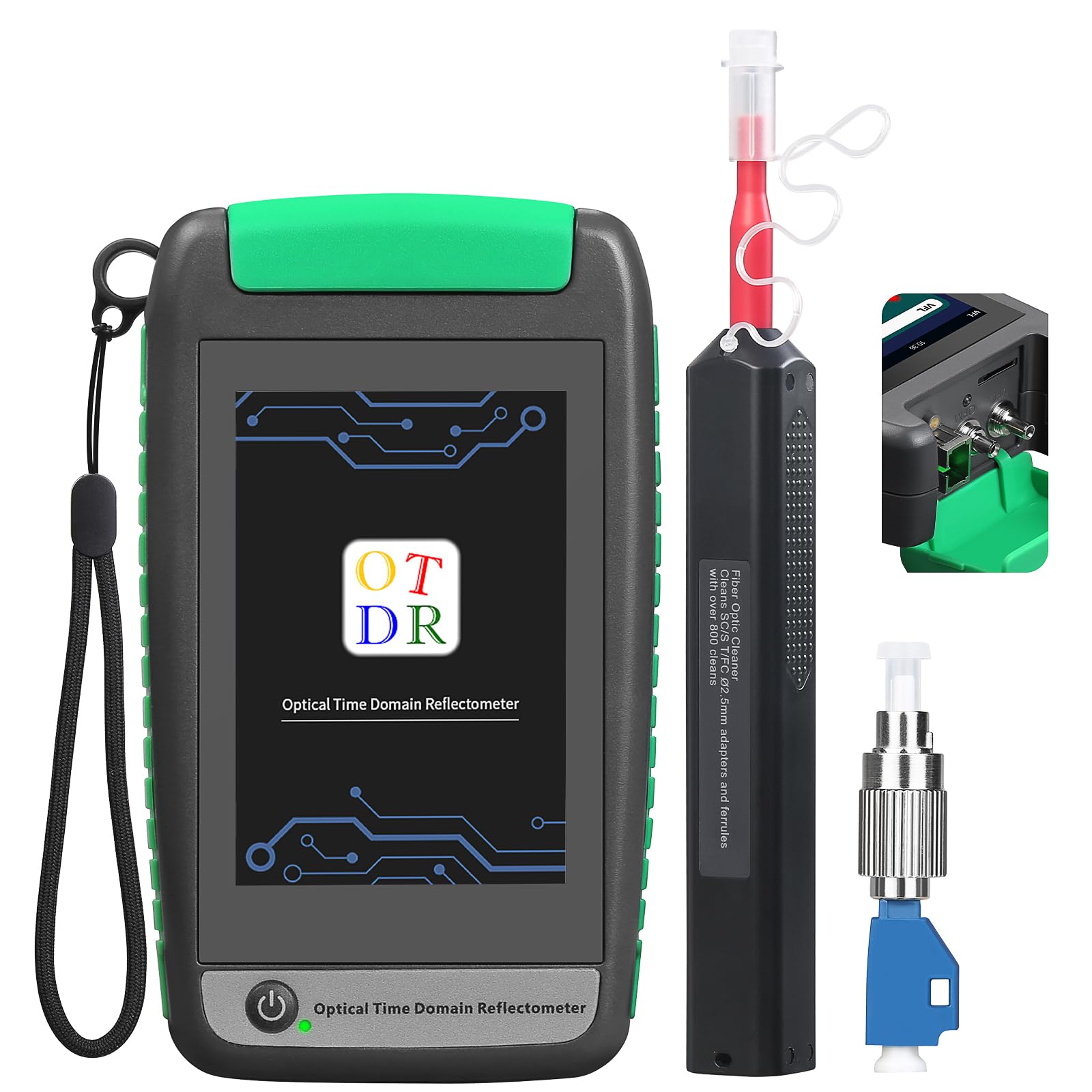 Mini Pro OTDR 7-in-1 Functional SM Fiber Tester A-18A 22dB 1550nm Active Fiber Test - with High-Definition Touch Screen, Built-in OPM/OLS/LED SCAPC Connector, SC Cleaning Pen and FC-LC Adapter-image-2