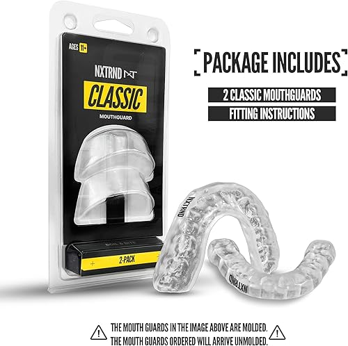 Miniatura 4 de Nxtrnd - Paquete de 2 protectores bucales clásicos deportivos, protector bucal de boxeo profesional delgado, protector bucal para adultos y jóvenes,