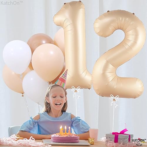 Vista 34 de KatchOn, Globo verde oscuro del número 12, 40 pulgadas, globos verdes del número 12 para decoraciones de cumpleaños de 12