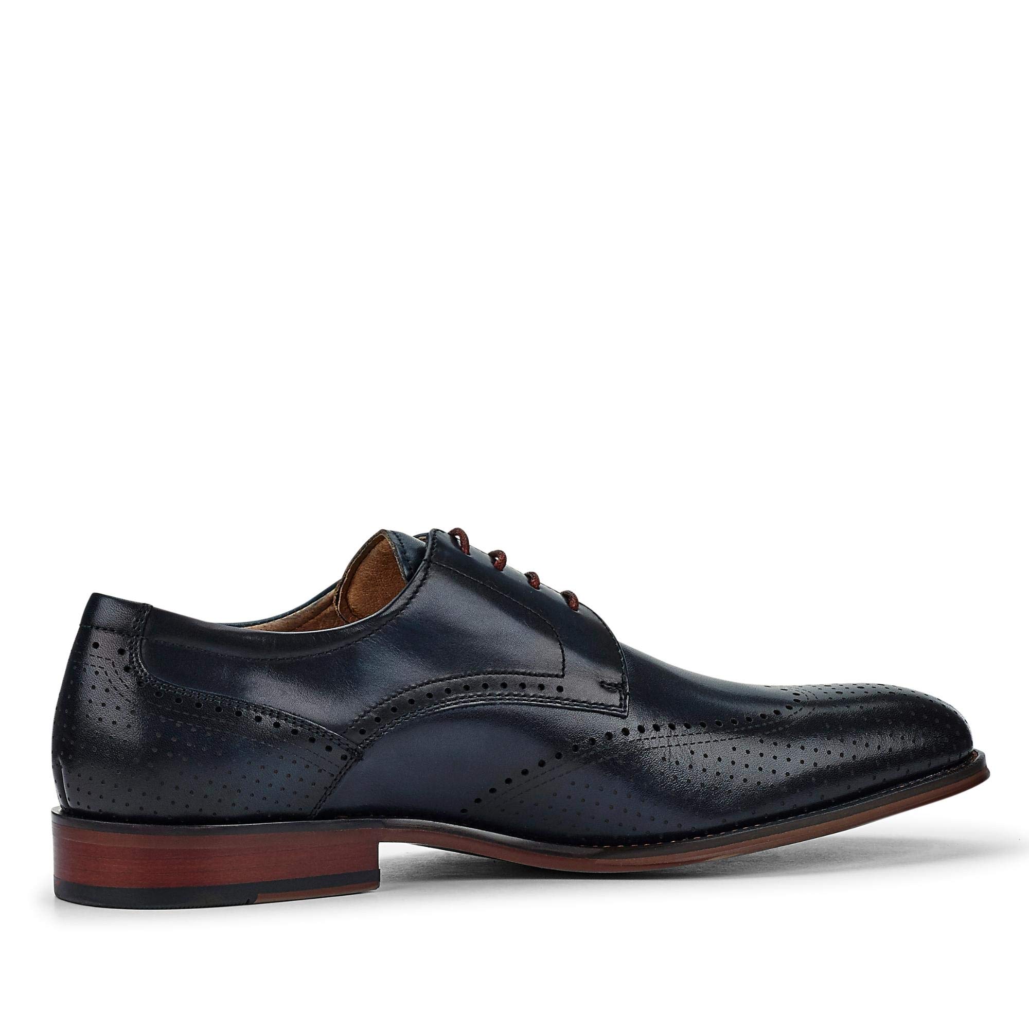 DIGEL Selleng Herren Business Schuhe | Echtleder Derbys mit Brogue-Muster, Elegante Schnürschuhe für Büro, Hochzeit, Festliche Anlässe | Größe 44 EU