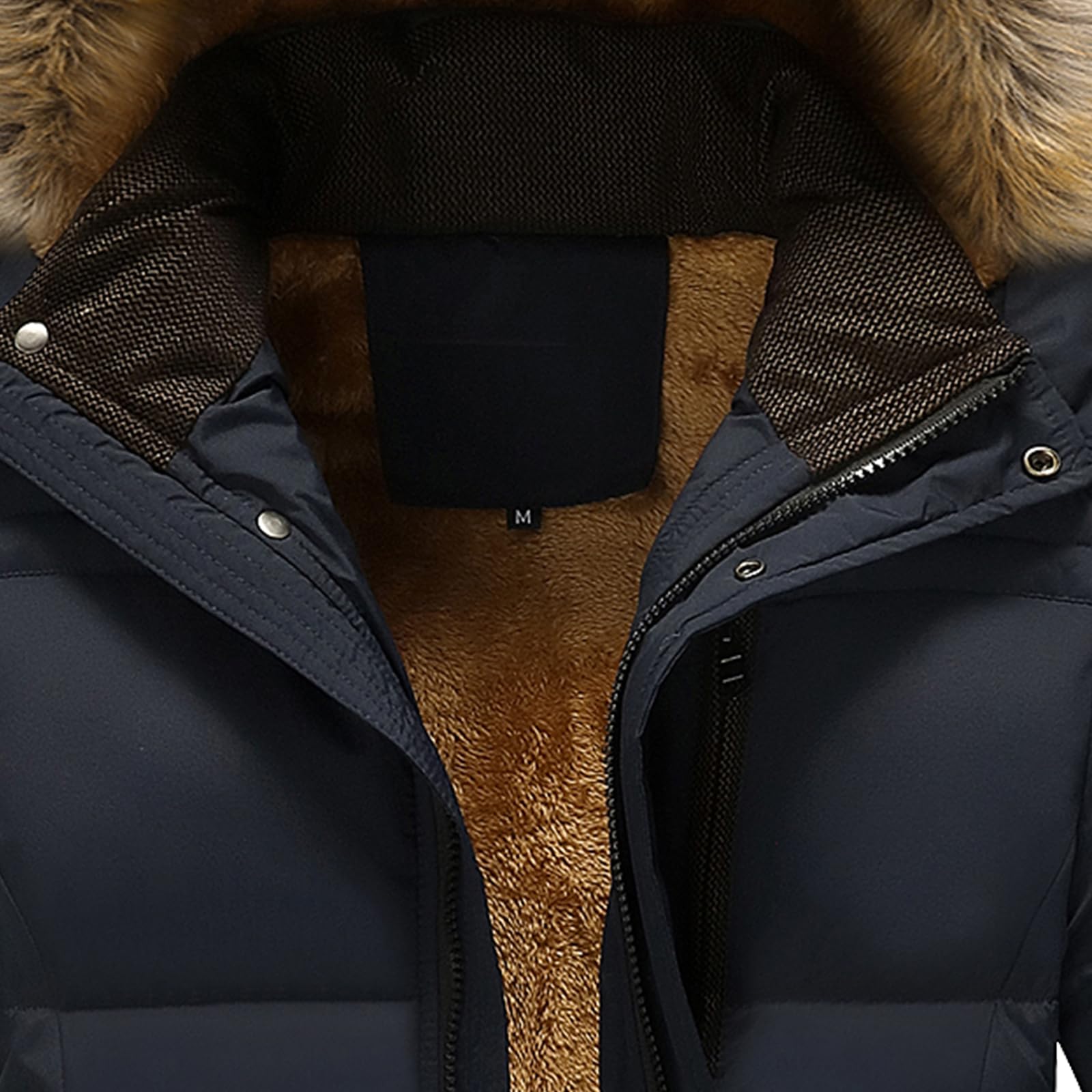 amropi Giubbotto Parka Uomo Giacca Invernale Caldo Cappotto in Pile con Cappuccio in Pelliccia Giacche
