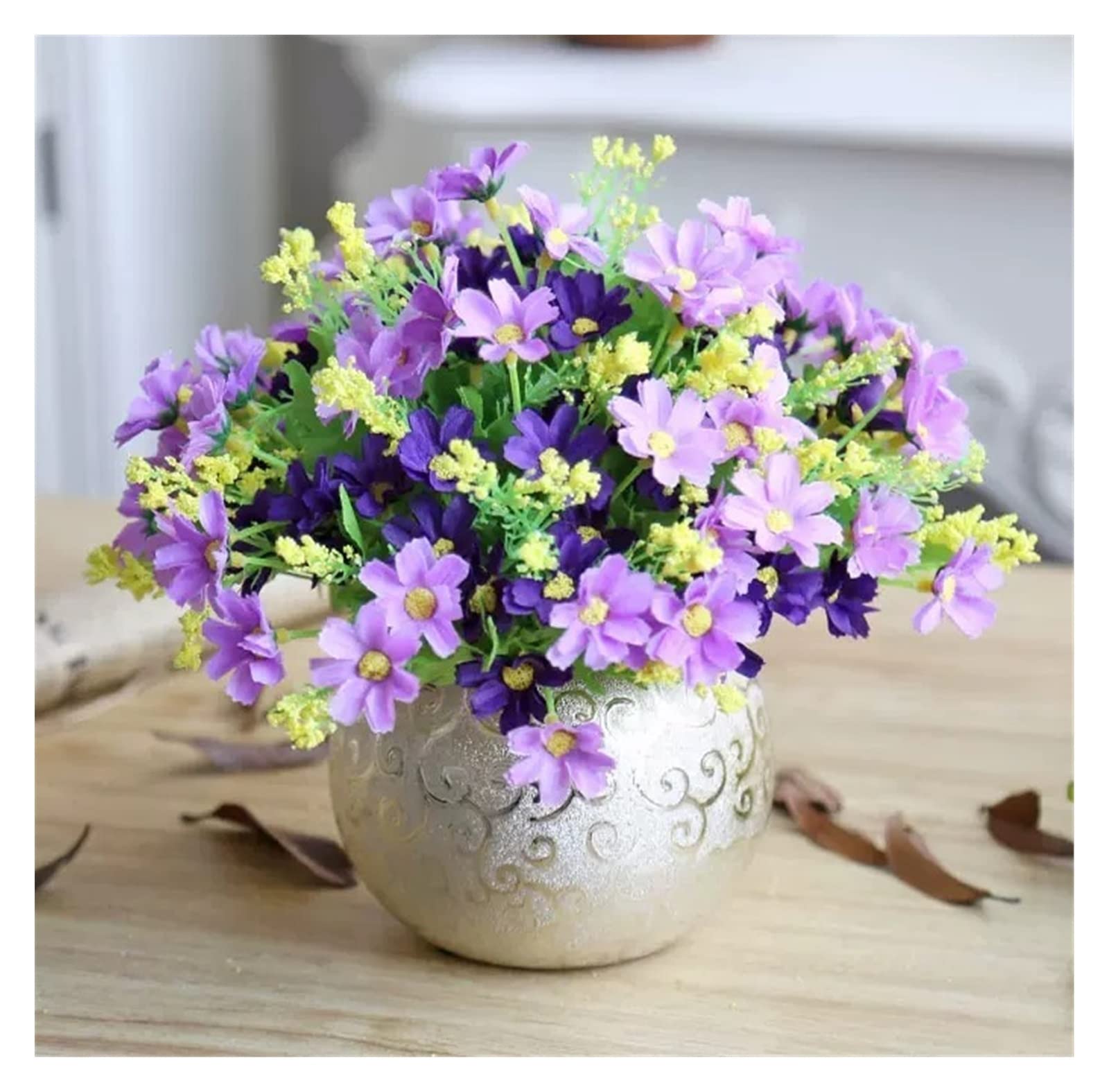 Fiori Finti Artificiali Fiori Splendidamente Artificiali Fiori di Stoffa Fiori Finti Vaso per La Decorazione Domestica Piante di Fiori Artificiali (Color : E, Size : 21cm)