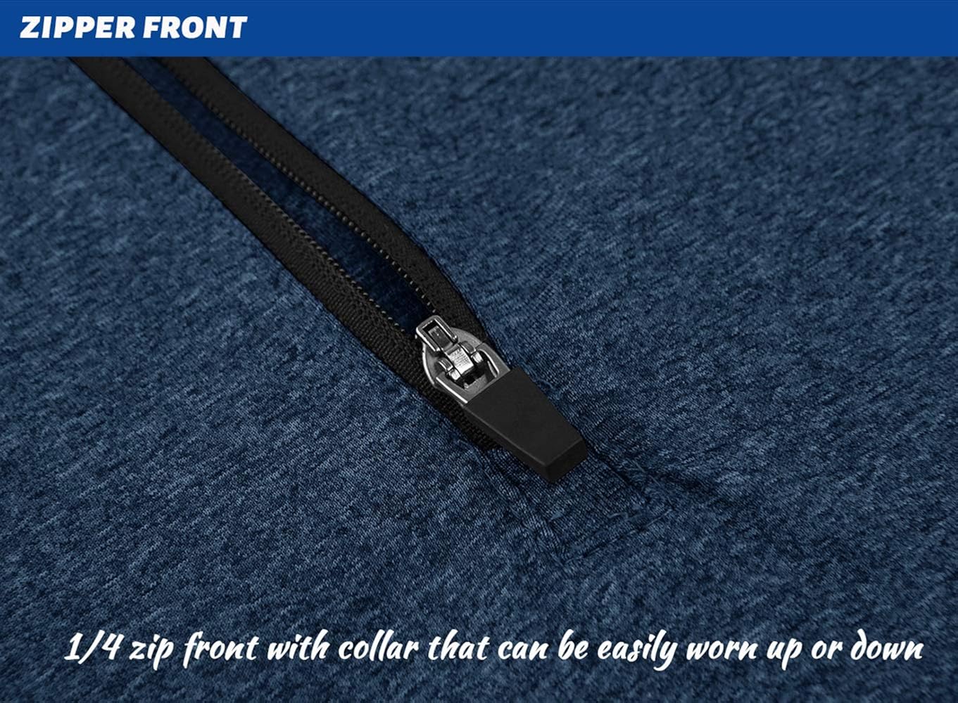 Vista 4 de TACVASEN Camisetas deportivas para hombre con cremallera de 14 manga larga forro polar para correr entrenamiento sudadera