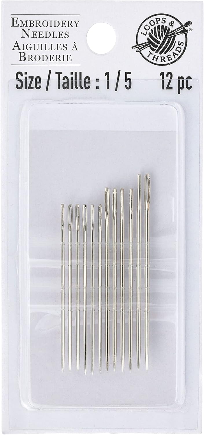 Loops & Threads 1/5 Embroidery Needles, 18 Packs: 12 ct. (216 Total)