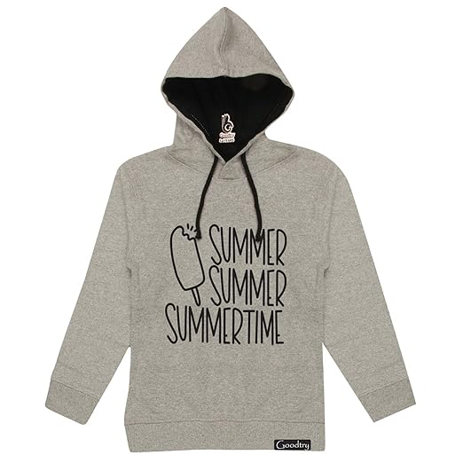 Boys Printed Hoodies-Summer-Greymelange