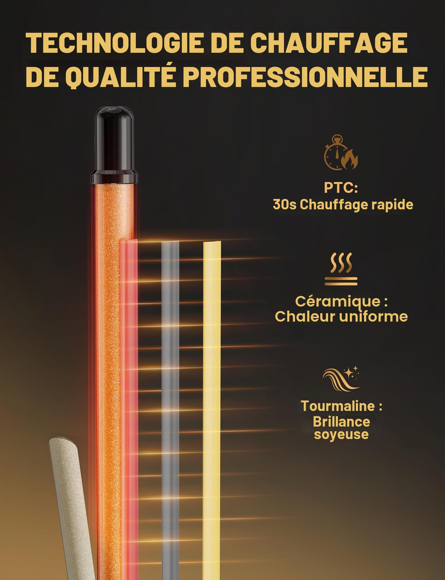 Boucleur À Cheveux Automatique 9mm - Fer À Boucler Automatique Pour Petites Boucles Avec 14 Niveaux De Chauffage (100-230 °C), Écran LED, Chauffage Rapide En 30 Secondes, Arrêt Automatique