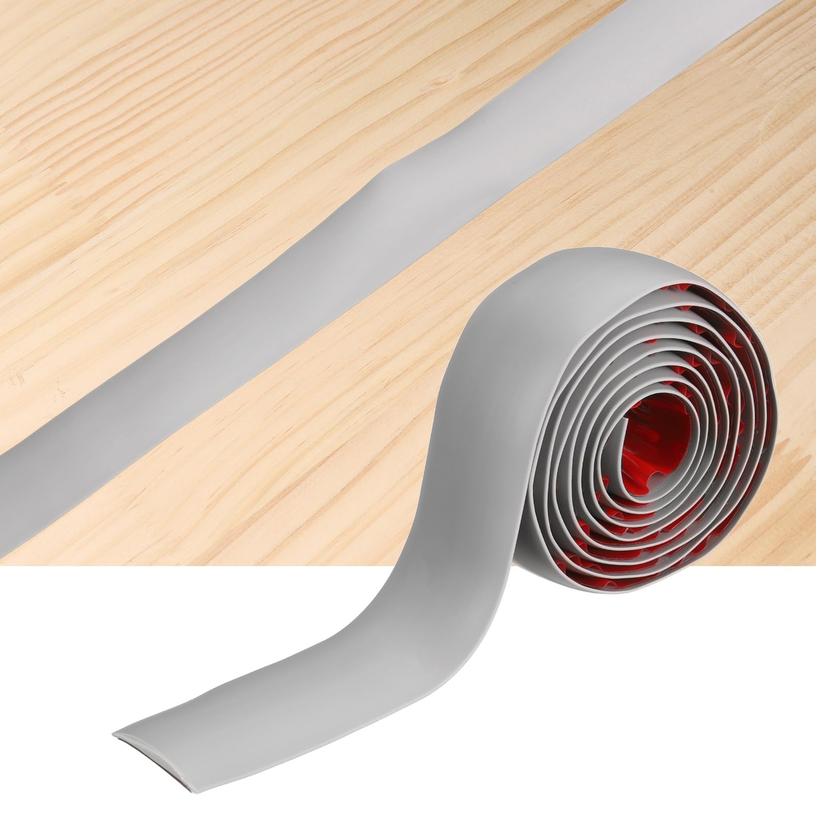 sourcing map Floor Transition Strips, 2m x 4cm(LxW) Self Adhesive Vinyl Flooring Edging Trim PVC Flooring Flat Divider Strip Cover Strips for Joining Floor Gaps, Gray — image 1