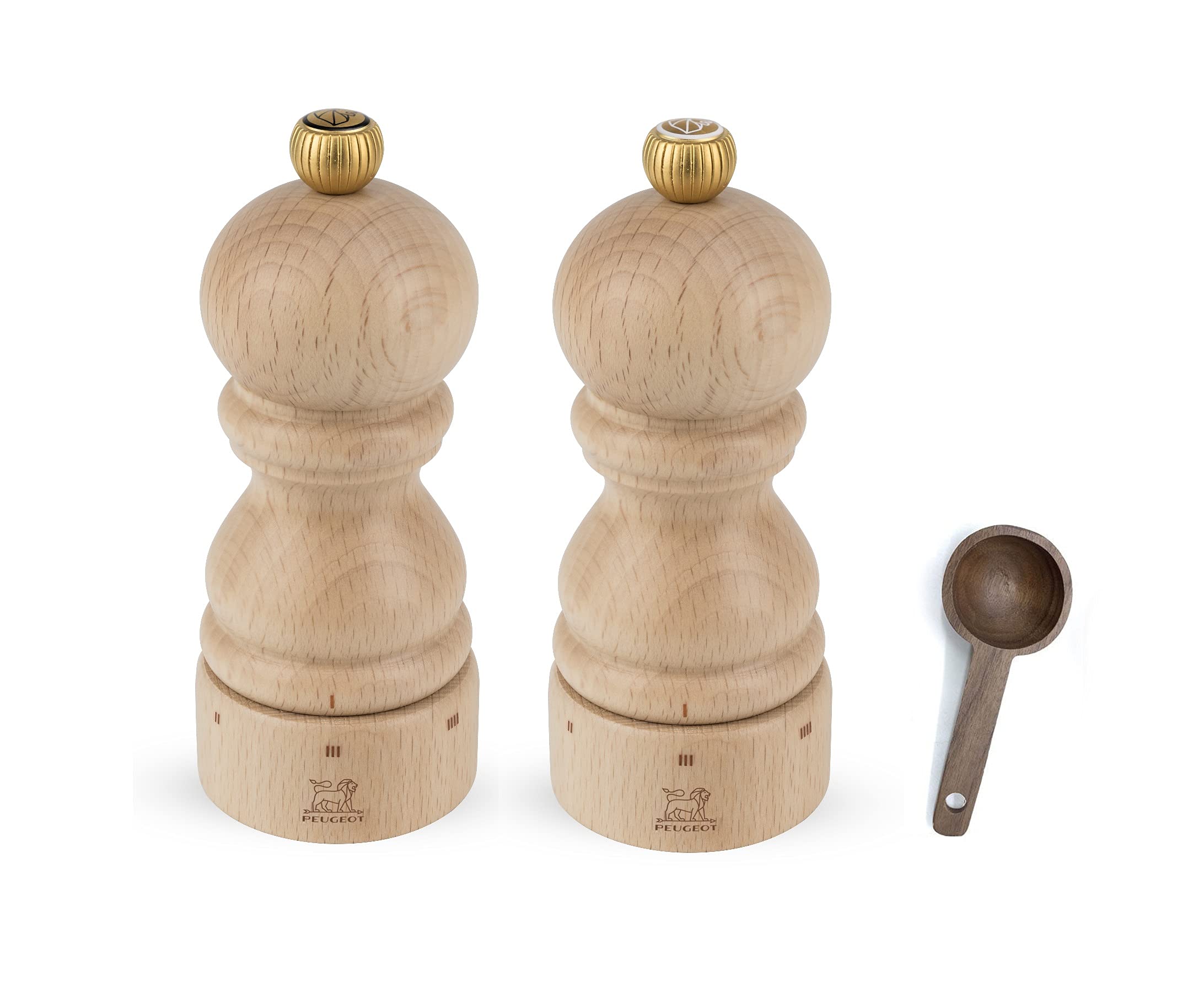 Peugeot Paris u'Select duo de moulins à sel et poivre en hêtre naturel et cuillère