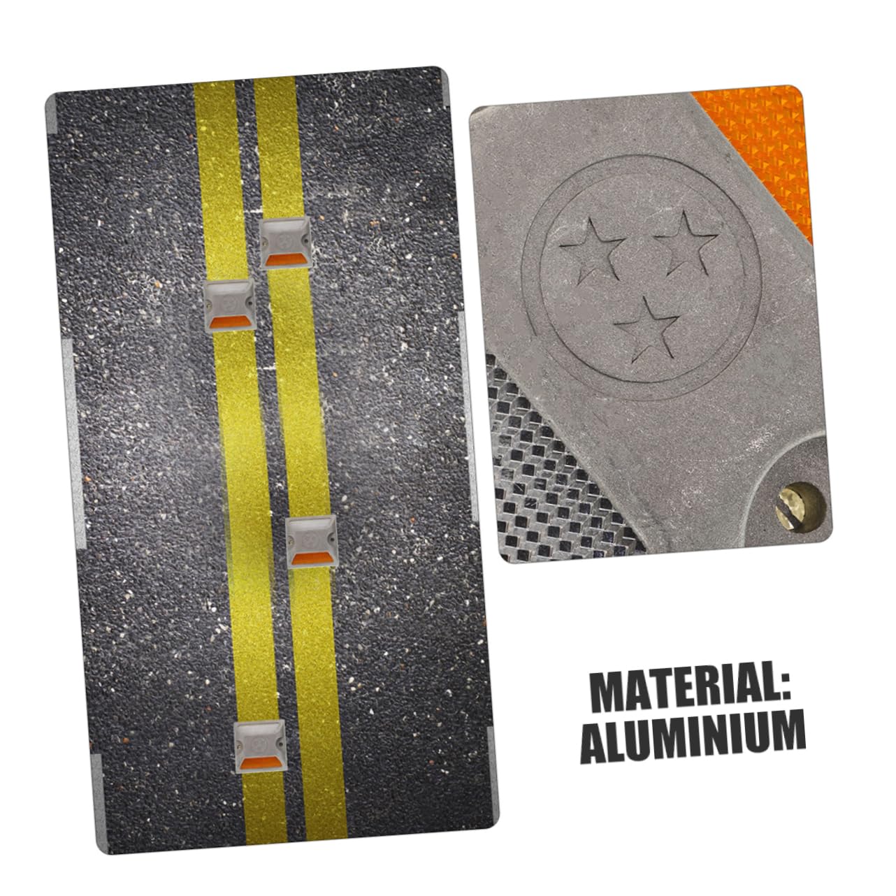 Holibanna 3 series Luces De Carretera Reflector LED De Emergencia Para Carretera Calle Paisaje Pavimento Entrada Advertencia Alta Suelo Exterior Marcador Amarillo 3 piezas*3