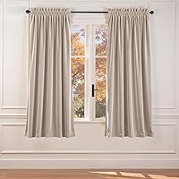 Vista 68 de Lazzzy - 2 paneles de cortinas opacas de terciopelo, con aislamiento térmico, con bolsillo para cortinero, para dormitorio, sala de estar