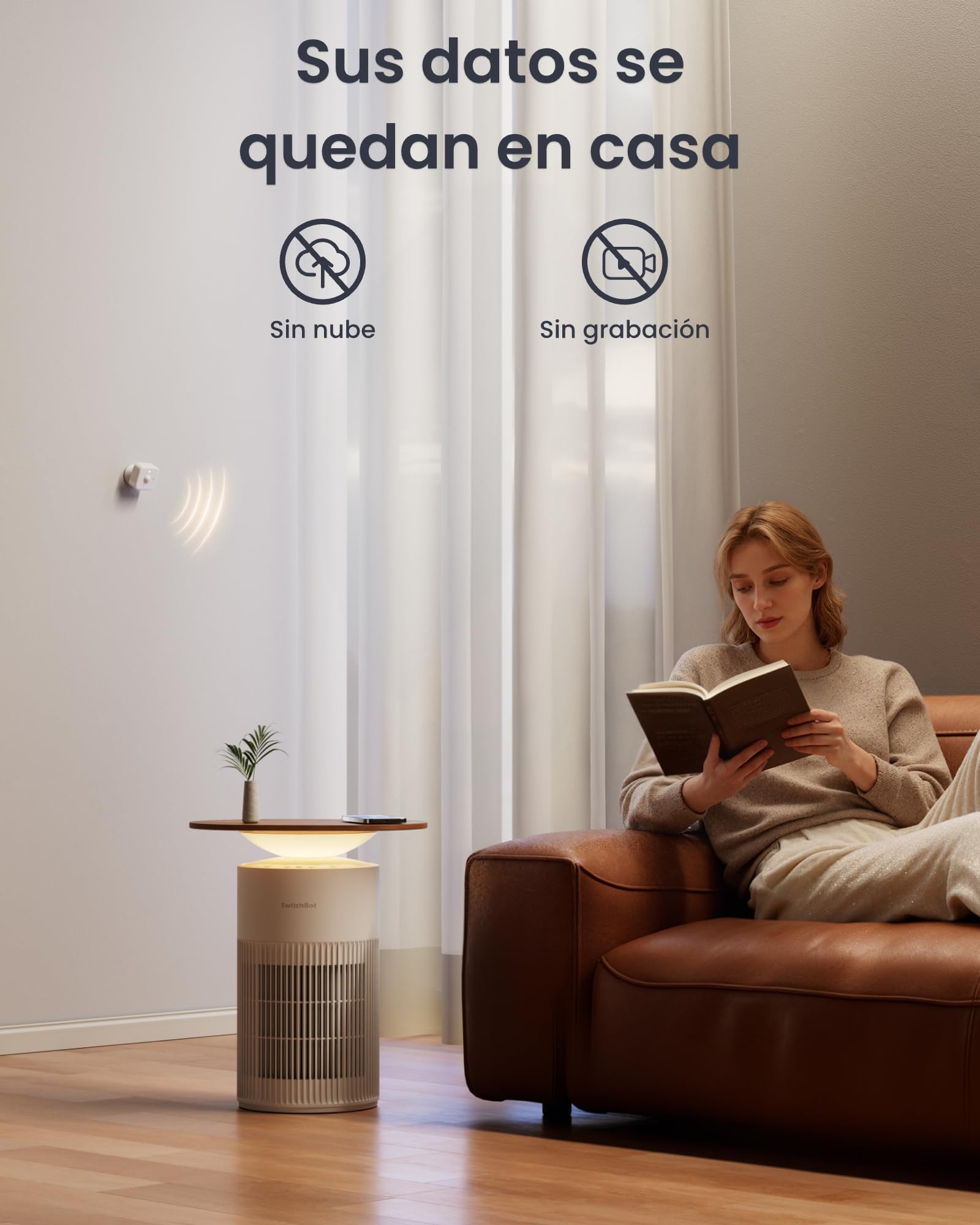 SwitchBot Sensor de Movimiento Inteligente de Radar mmWave, Sensor de Presencia Bluetooth con detección dinámica, Funciona con Alexa, HomeKit y Apple Home a través de Hub