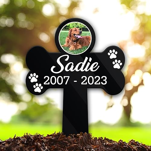 Miniatura 1 de Cuadro personalizado de condolencias de mascotas fallecidas, marcadores de tumbas Perder a un perro Duelo Foto Marcadores de tumba, regalos para