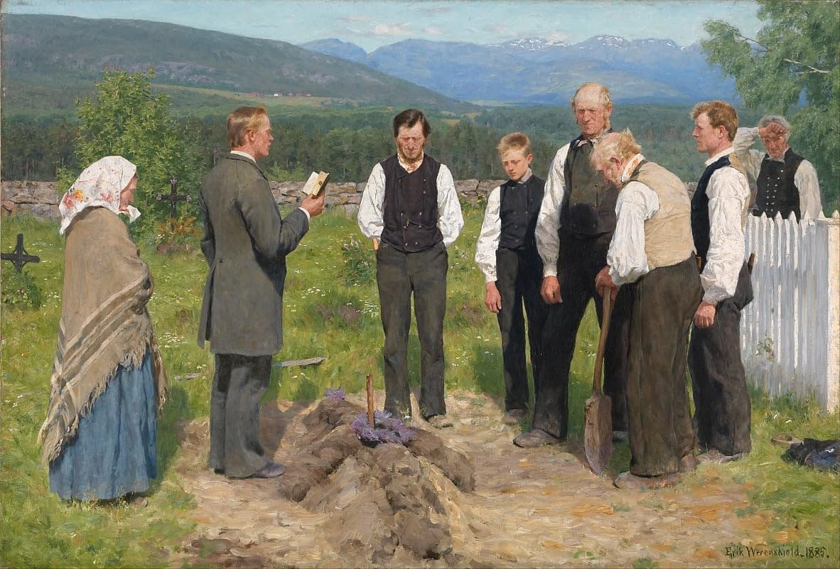 SERENDIPITP Aesthetic Poster Photo Wall Print Print Picture Peasant Burial by Erik Theodor Werenskiold Modern Wall Artwork for Home Decor 60x90cm