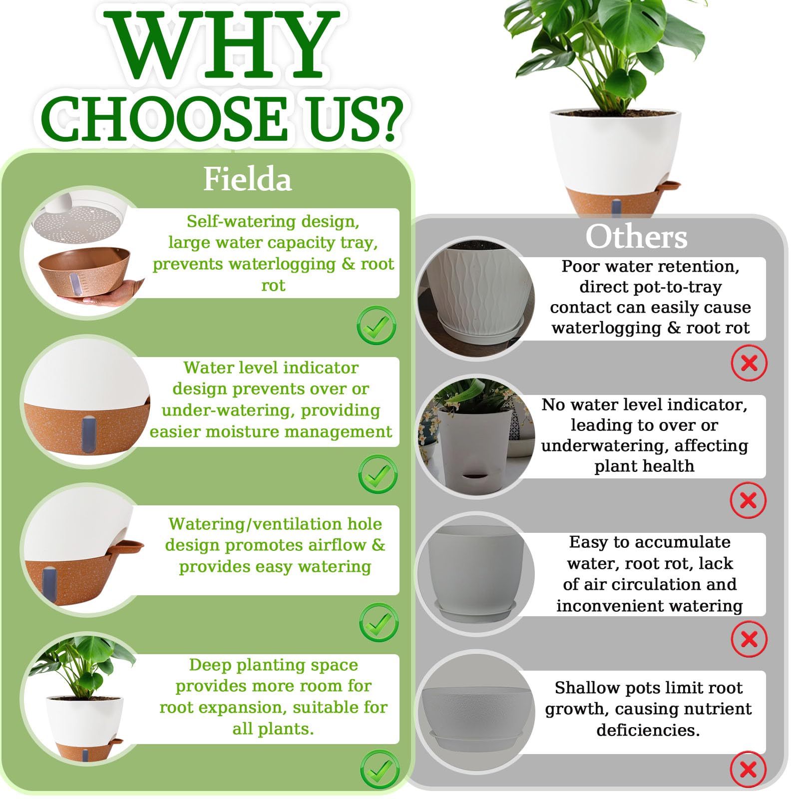 Self Watering Pots - Easy Plant Care -6