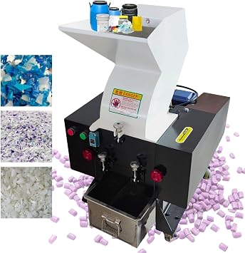 Electric Plastic Granulator Crusher Industrial Shredder Machine 2.2KW 50-100KG/H High Capacity for Recycling Plastic Bottle Rubber Wood Industrial Crushing Shredding Machine Single-phase220V
