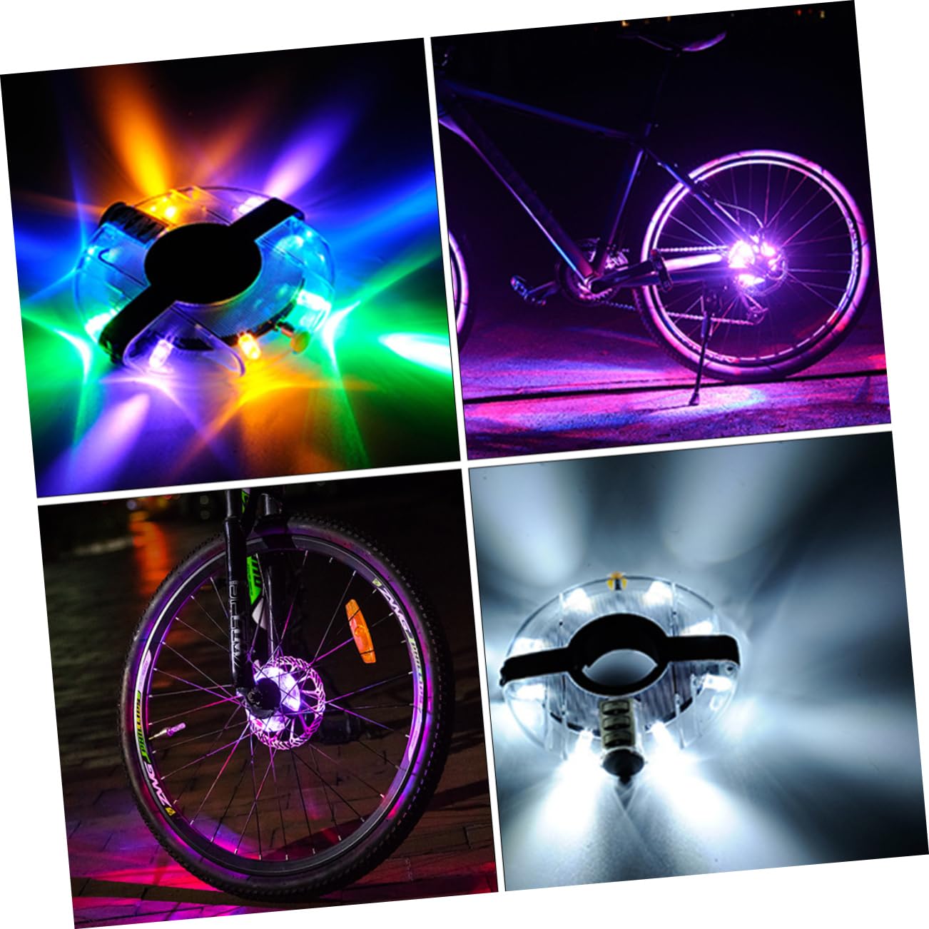 BESPORTBLE LED Bici Impermeabile Spia Ruota di Bicicletta Luce per Bici luci delle Ruote della Bicicletta Auto Spia della Bici mozzi Ciclismo Leggeri plastica Silver