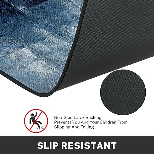 Miniatura 4 de Juego de 2 alfombras y tapetes de cocina antideslizantes y lavables, modernos para piso, pintura contemporánea, decoración abstracta de cocina