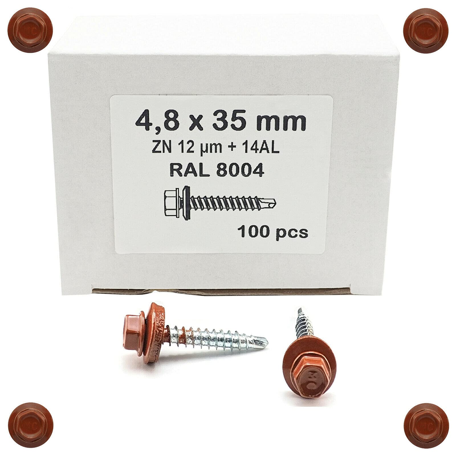 Trapèze Tôle Vis 100 Pcs 4,8x19mm Construction En Acier Ral6005 Lui-même Poussée - Foto 7