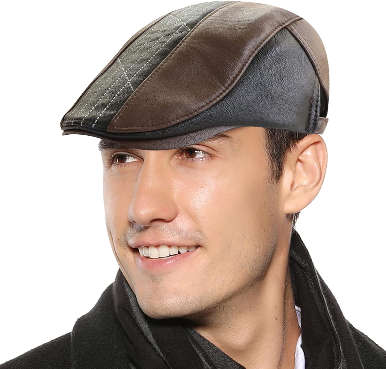Aivtalk Men’s Newsboy Beret Cap Adjustable Cabbie Hat Driving Flat Ivy Cap