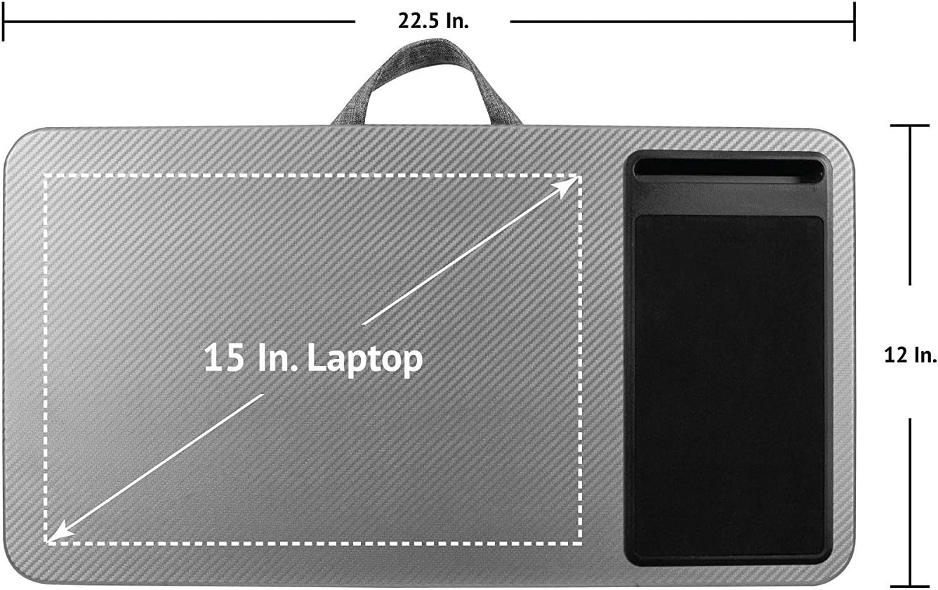 LAPGEAR Home Office Lap Desk – Silver Carbon, Fits 15.6” Laptops image 5