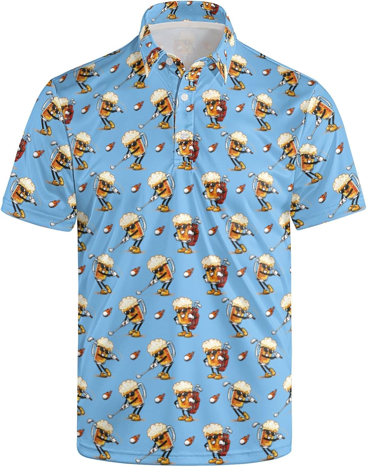 Men's Classic Golf Shirt Psychedelic Mushrooms Short Sleeve Casual Comfort