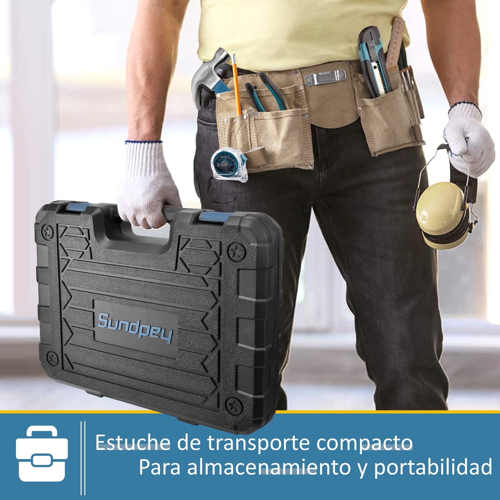 Sundpey Caja Herramientas Completa 148 Piezas - Juego de Herramientas Completa - Kit Herramientas de Mano Maletín Herramientas Portátil Para Hogar o Garaje, Azul