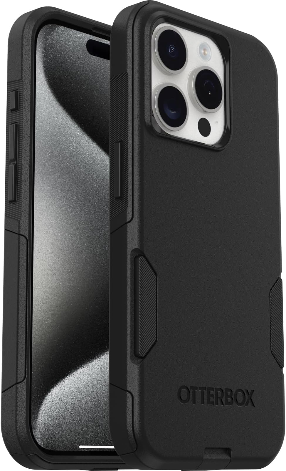 iPhone 15 Pro (Only) Commuter Series Case - BLACK, slim & tough, pocket-friendly, with port protection (ships in polybag, ideal for business customers)