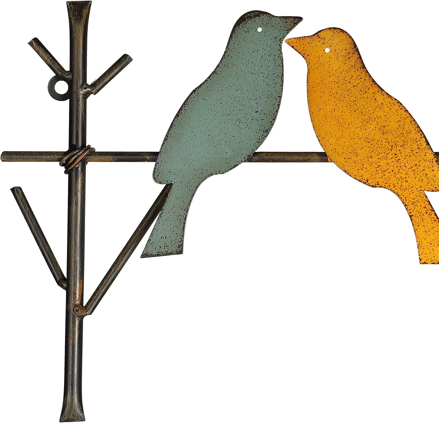 Metal Birds Wall Art – Metal Birds Wall Decor Art Birds On a Wire Metal Bird Wall Decor Outdoor Bird Decor (Large - 32.28"X7.71")