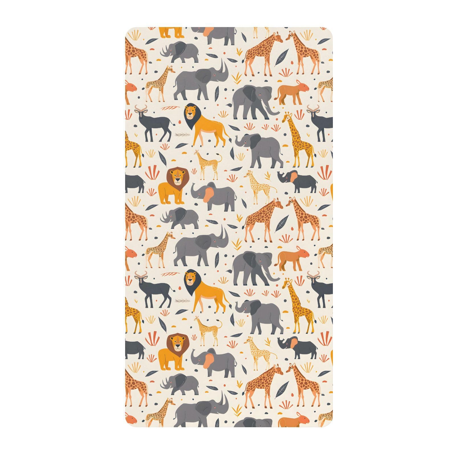 Lion Elephant A Babybett-Spiellaken für Jungen und Mädchen, weiches Spannbetttuch für Kleinkinder, Spielplatz und Mini-Kinderbett-Matratze, 68,6 x 99,1 cm