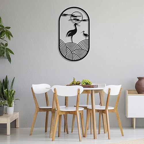 Miniatura 6 de fayholy Arte de pared de cigüeña, decoración de pared de metal de cigüeña, decoración de pared de metal de pájaro, pájaros de metal, regalo de