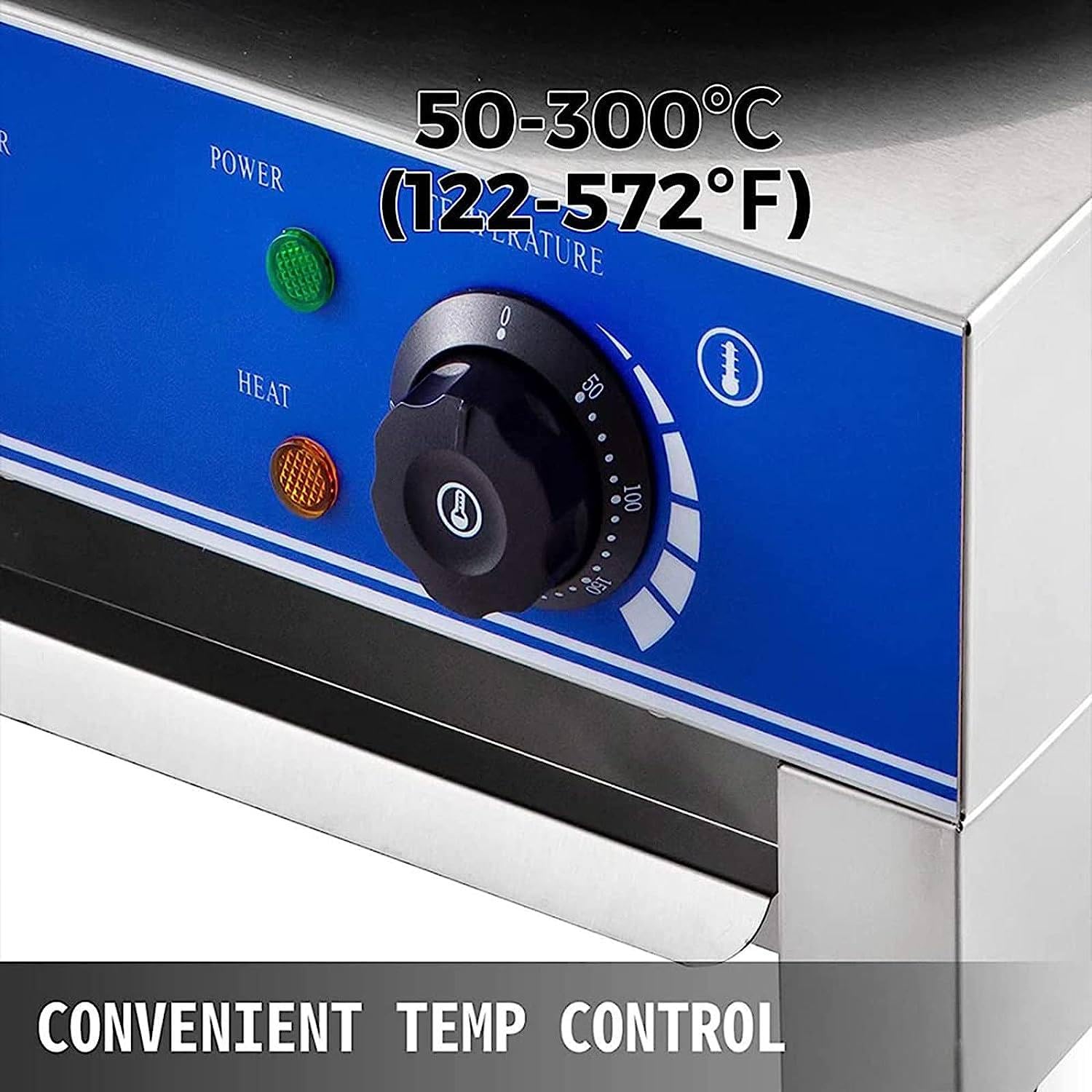 Crepera Profesional Electrica, Dispositivo Profesional, crepera, 45 cm (15.7 Pulgadas), Temperatura Ajustable, para Crepes Dulces, Galletas saladas, Tortitas y Tortitas,110V