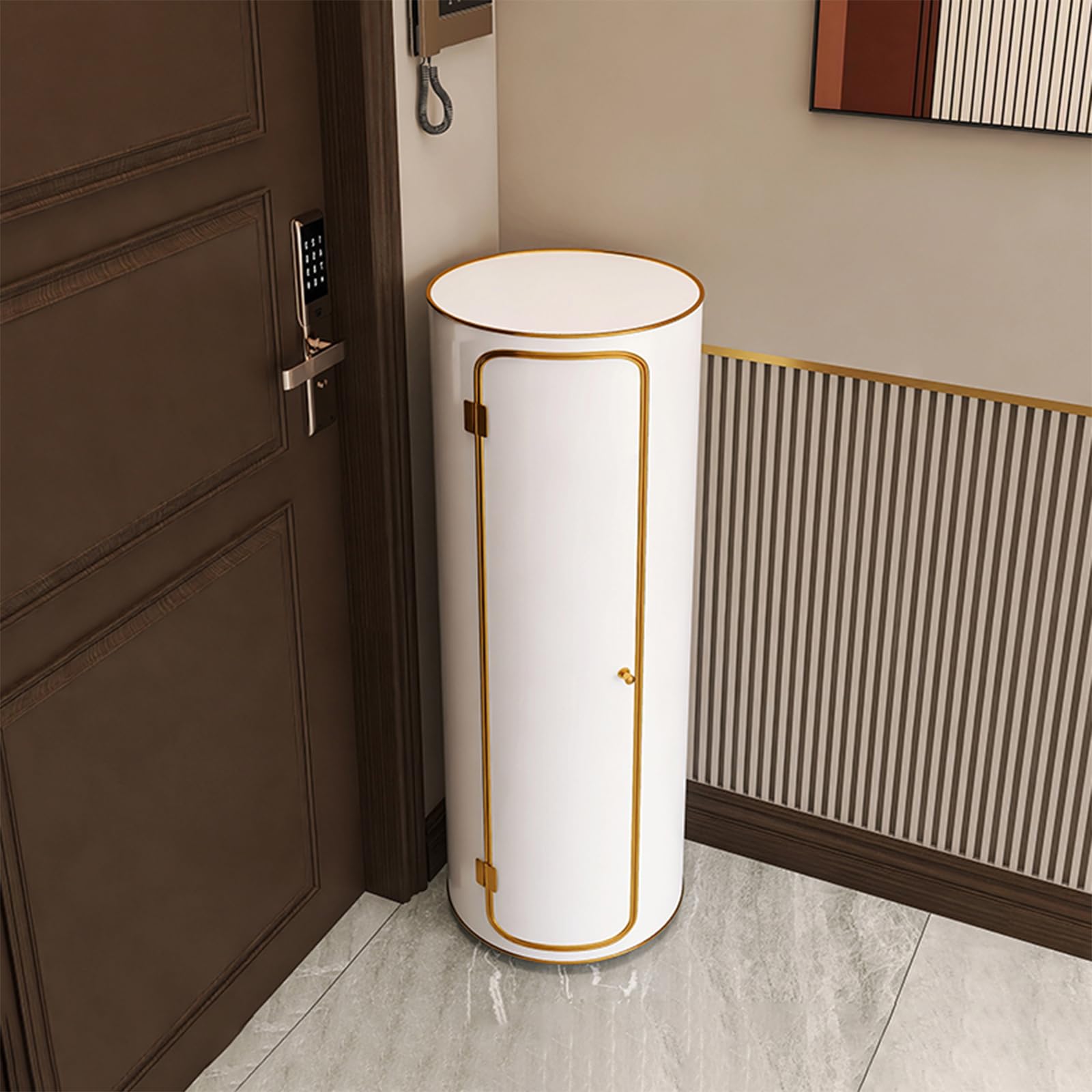 Étagère à chaussures verticale rotative 360° métal meuble gain de place