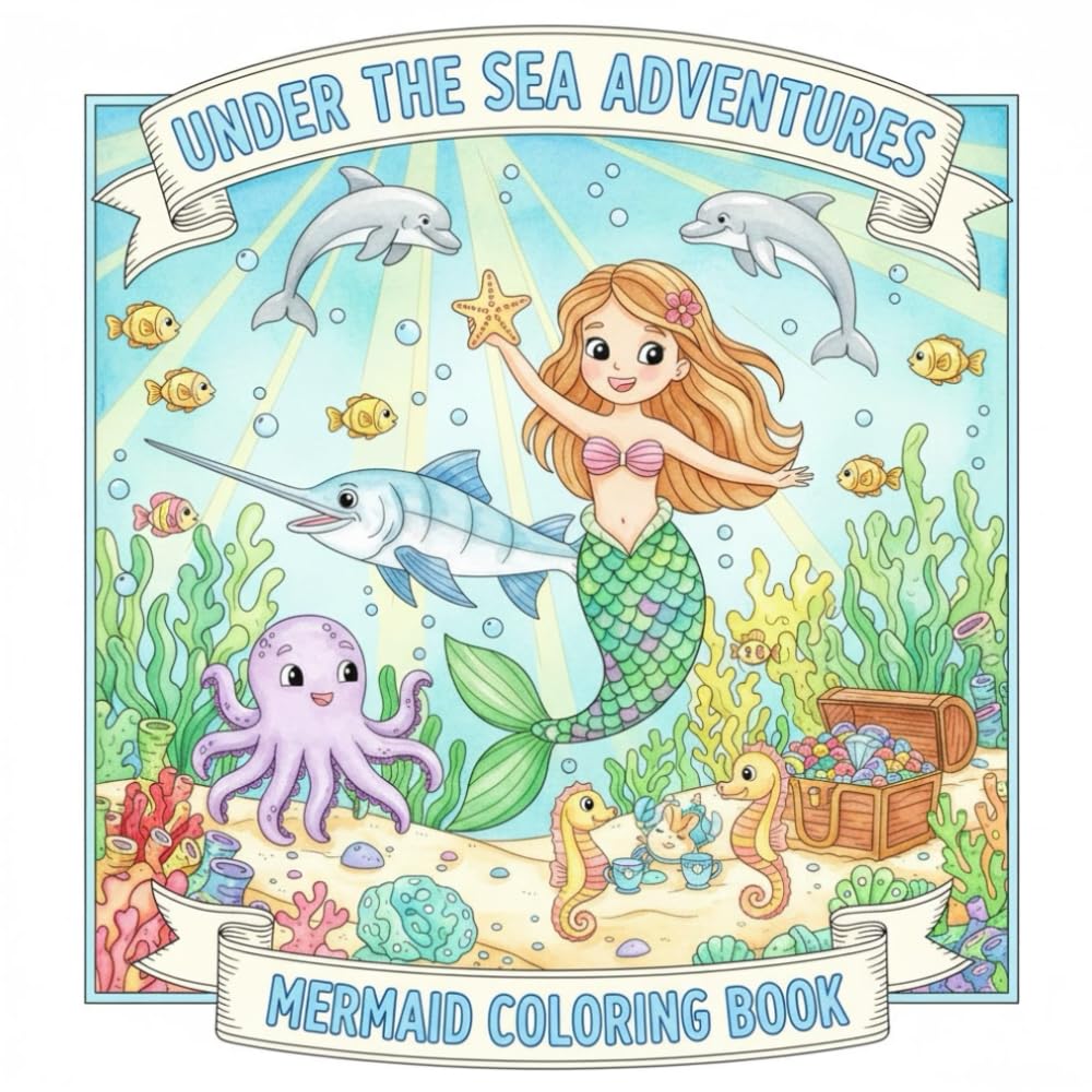 Under the Sea Adventures: Mermaid Coloring Book (Kids Coloring Books)