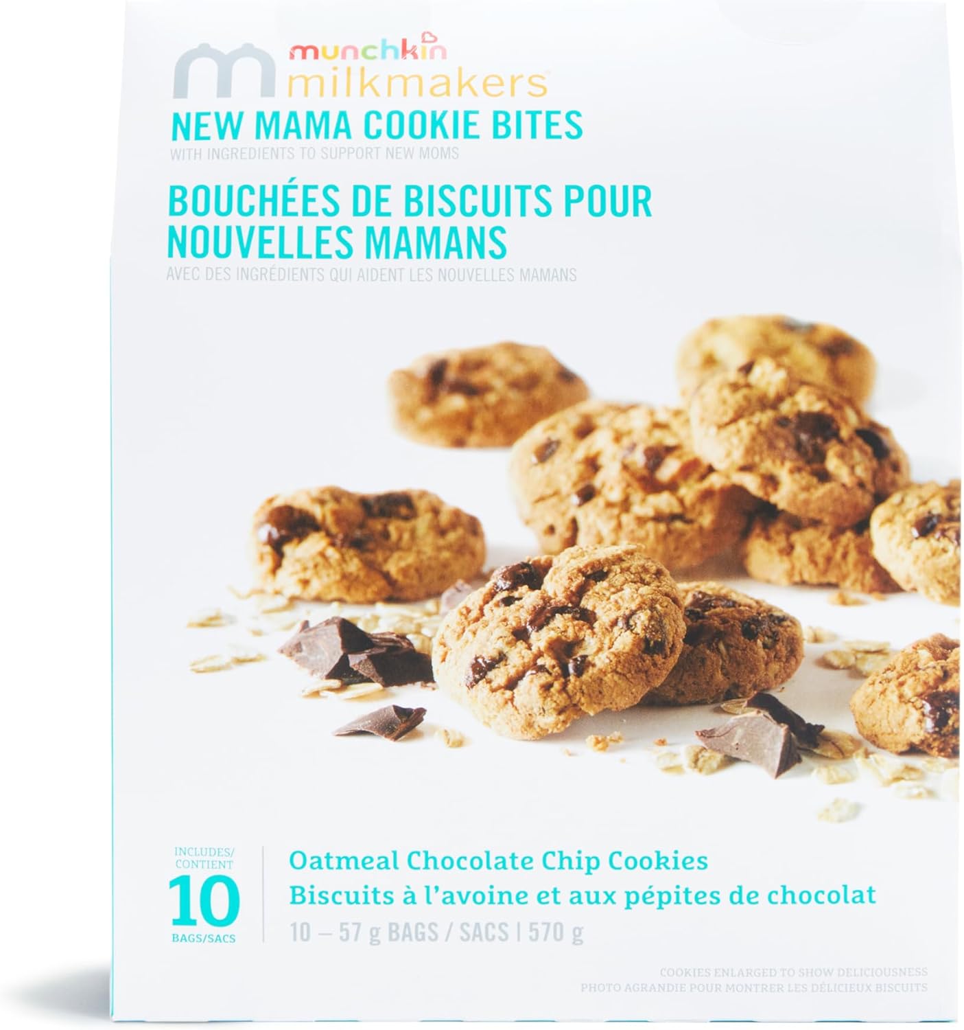 Milkmakers Lactation Cookie Bites, Oatmeal Chocolate Chip, 10 Count, 570g Amazon.ca Grocery