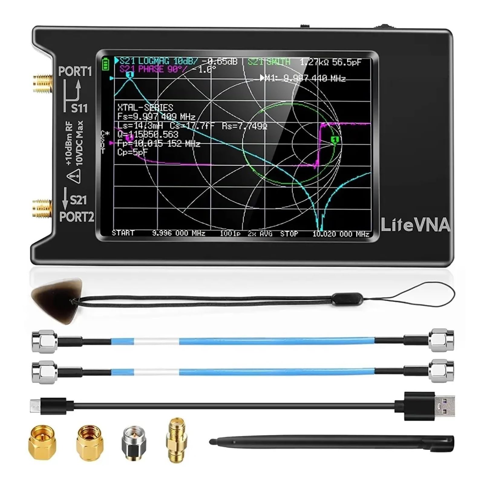 Analizador de red vectorial NanoVNA LiteVNA TinySA ULTRA de 4 pulgadas, HW HF VHF UHF SWR, retardo de fase, analizador de antena con gráfico Smith(TinySA-ULTRA-4 inch)