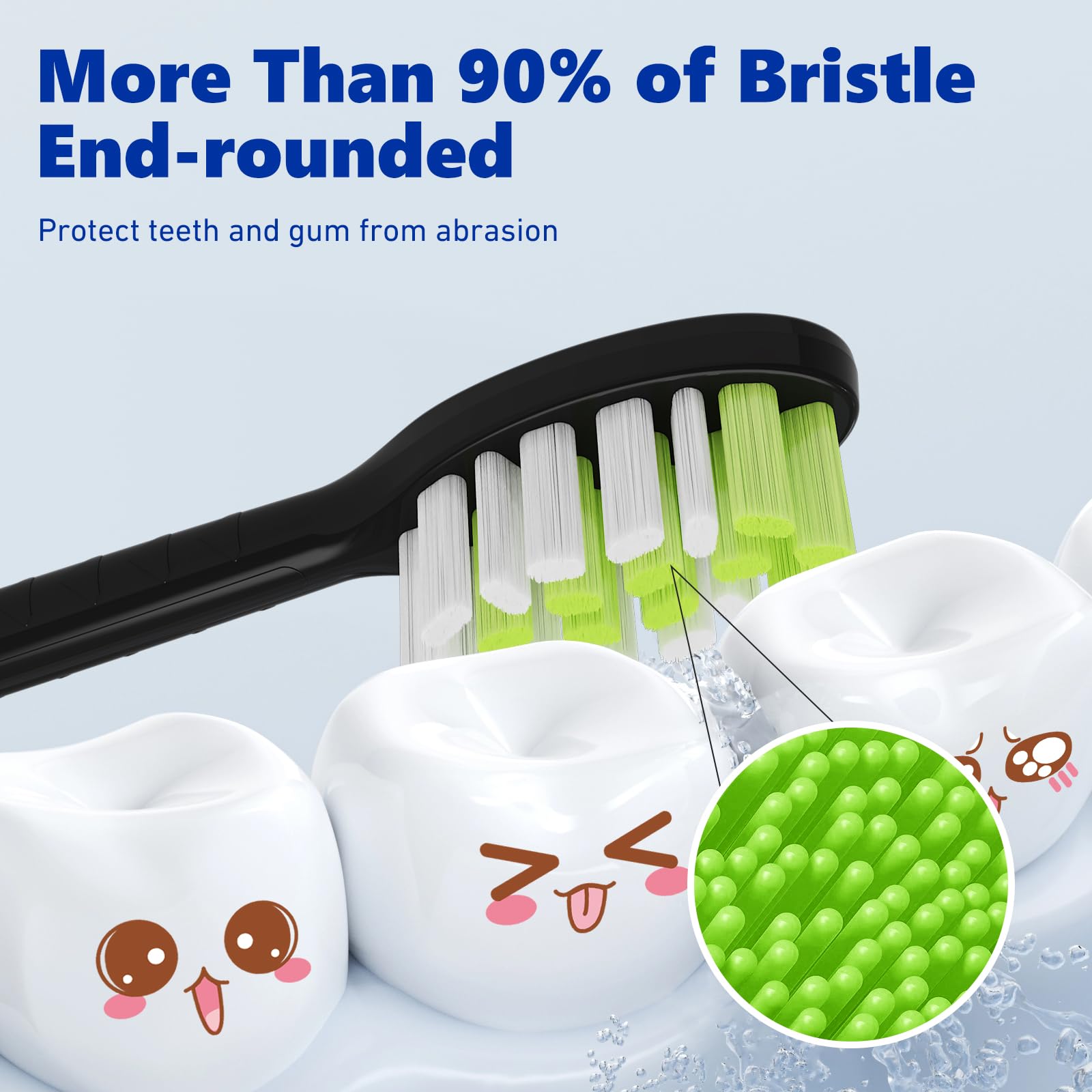 Compatible con cabezales de cepillo de dientes eléctricos Philips One Series Sonicare, para cepillo de dientes eléctrico Philips One HY1100 HY1200 BD100/AZ Series, paquete de 10 (negro sombra,