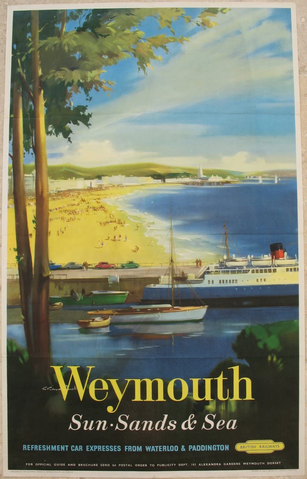 Transport vintage poster Weymouth z14459 A3 Poster on Photo Paper