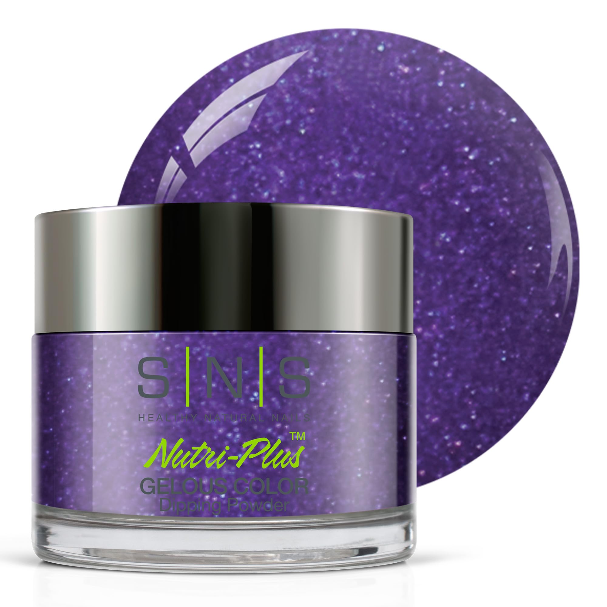 SNS Nail Dip Powder, Gelous Color Dipping Powder - Po-Po (Purple Blue/Violet, Shimmer) - Long-Lasting Dip Nail Color Lasts 14 Days - Low-Odor & No UV
