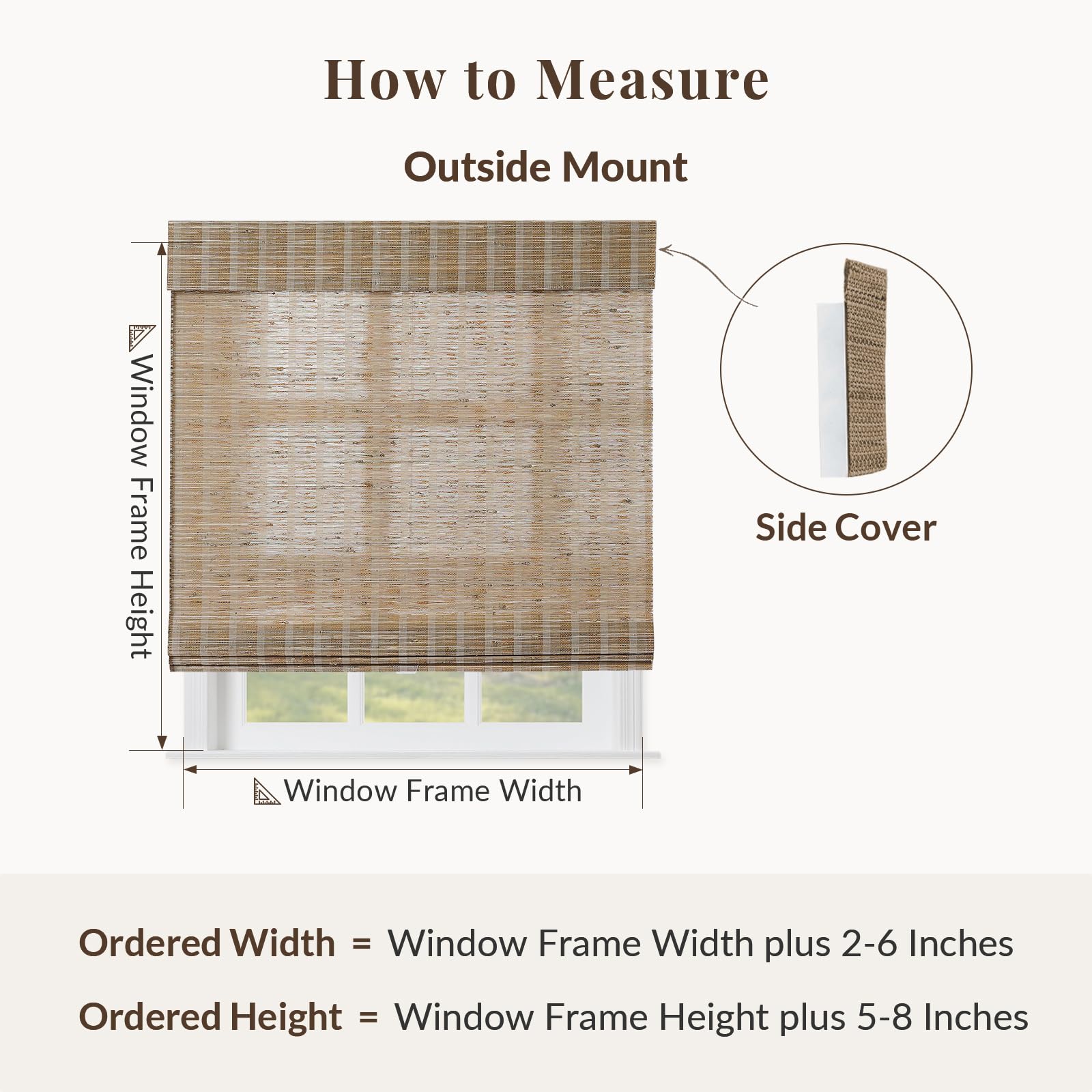 Amazon.com: TWOPAGES Natural Cordless Jute Bamboo Shade Roman