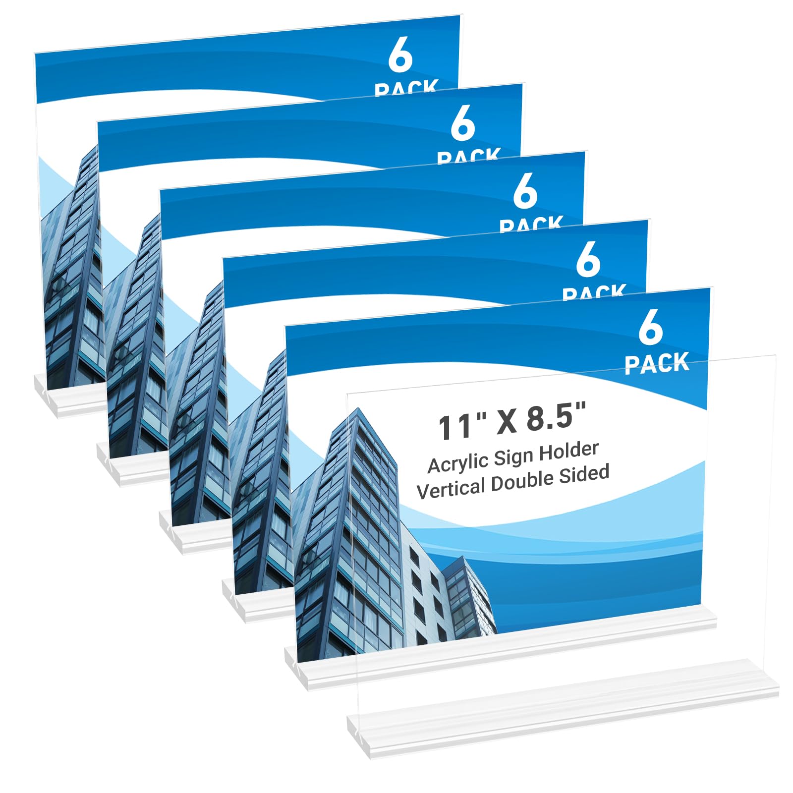 Acrylic Sign Holders - 12 Pack for Displays -10 Acrylic Sign Holders - 12 Pack for Displays -10